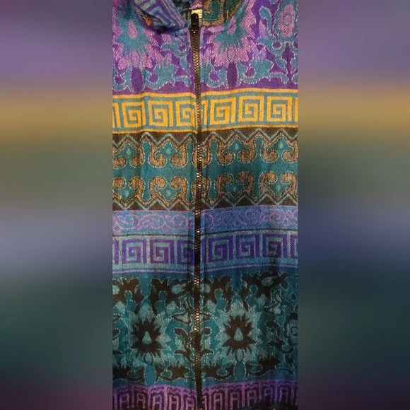 Multicolor Patterned Women's Jacket - Picture 4 of 4